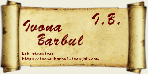 Ivona Barbul vizit kartica